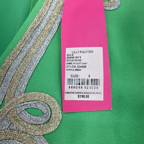 Lilly Pulitzer Dress Cherlyn Soft Shift Preppy Resortwear Beach Cruise Green 6 - Picture 5 of 10